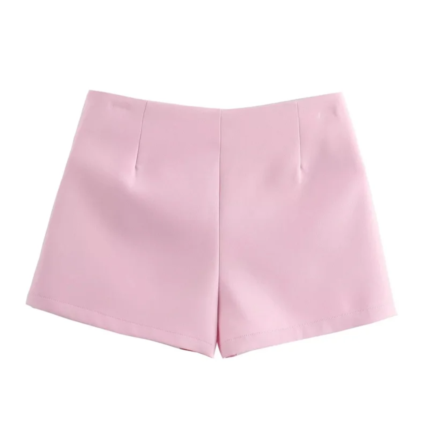 Lily | Pink and White Bow Skort with Slit High Waist