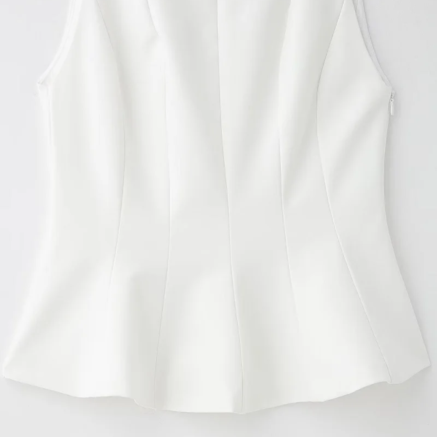Grace | White Bow Pleated Off Shoulder Sleeveless Top